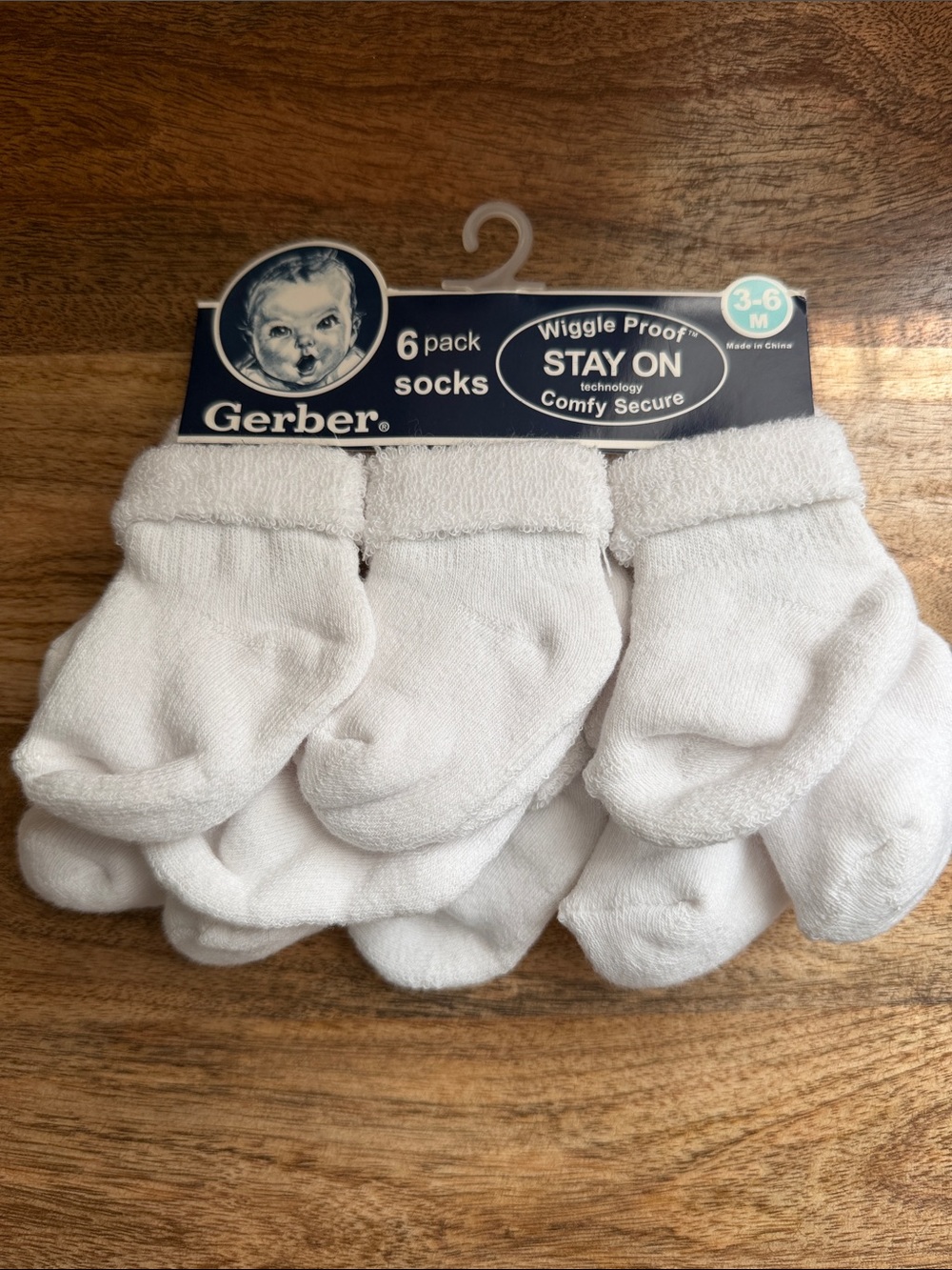 Gerber White Baby Athletic Socks 6-Pack